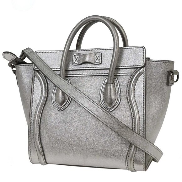Celine Silver Leather Nano Luggage Tote Bag S-CU-4118 134745 - Picture 2 of 10